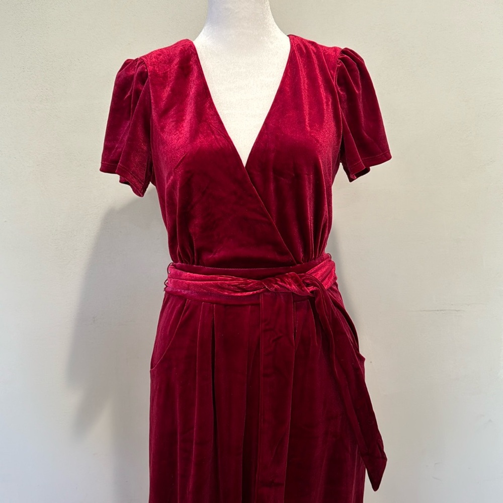 Pink velvet jumpsuit